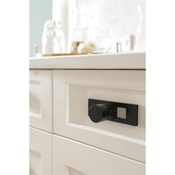 94mm Medora Rectangle Cabinet Knob Backplate, Matte Black Alt 3 - Image