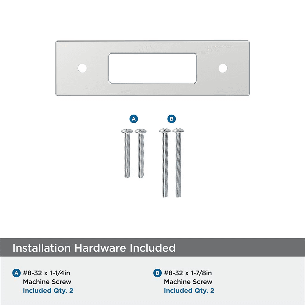 76mm Medora Rectangle Cabinet Pull Backplate, Polished Chrome Alt 2 - Image