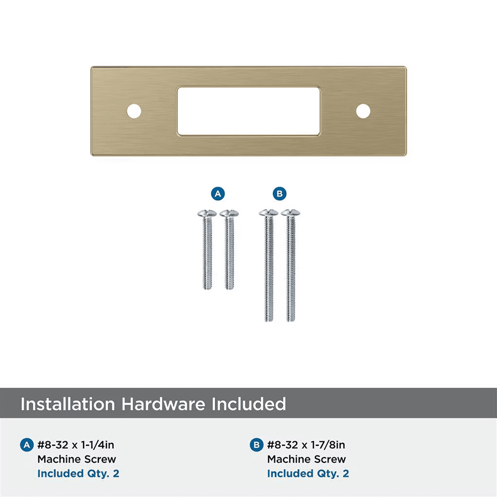 76mm Medora Rectangle Cabinet Pull Backplate, Golden Champagne Alt 2 - Image
