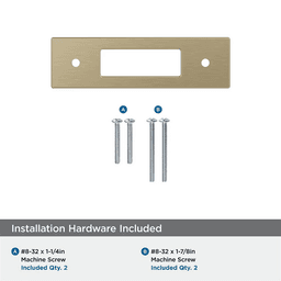 76mm Medora Rectangle Cabinet Pull Backplate, Golden Champagne Alt 2 - Image