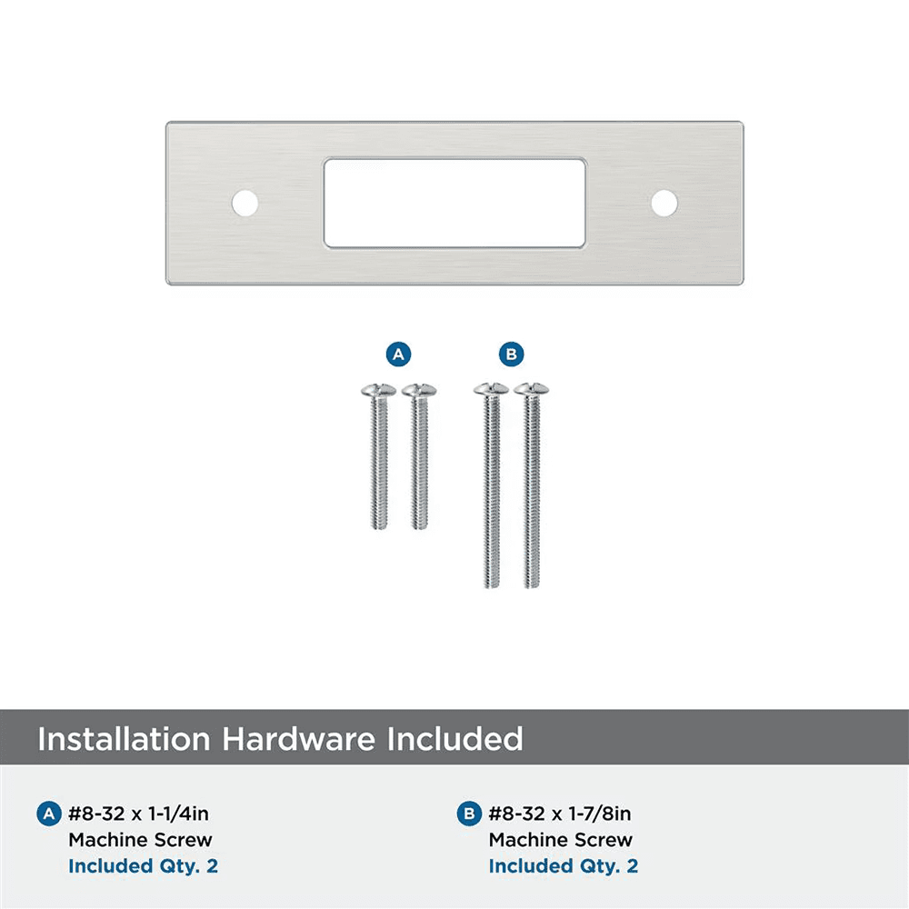 76mm Medora Rectangle Cabinet Pull Backplate, Satin Nickel Alt 2 - Image