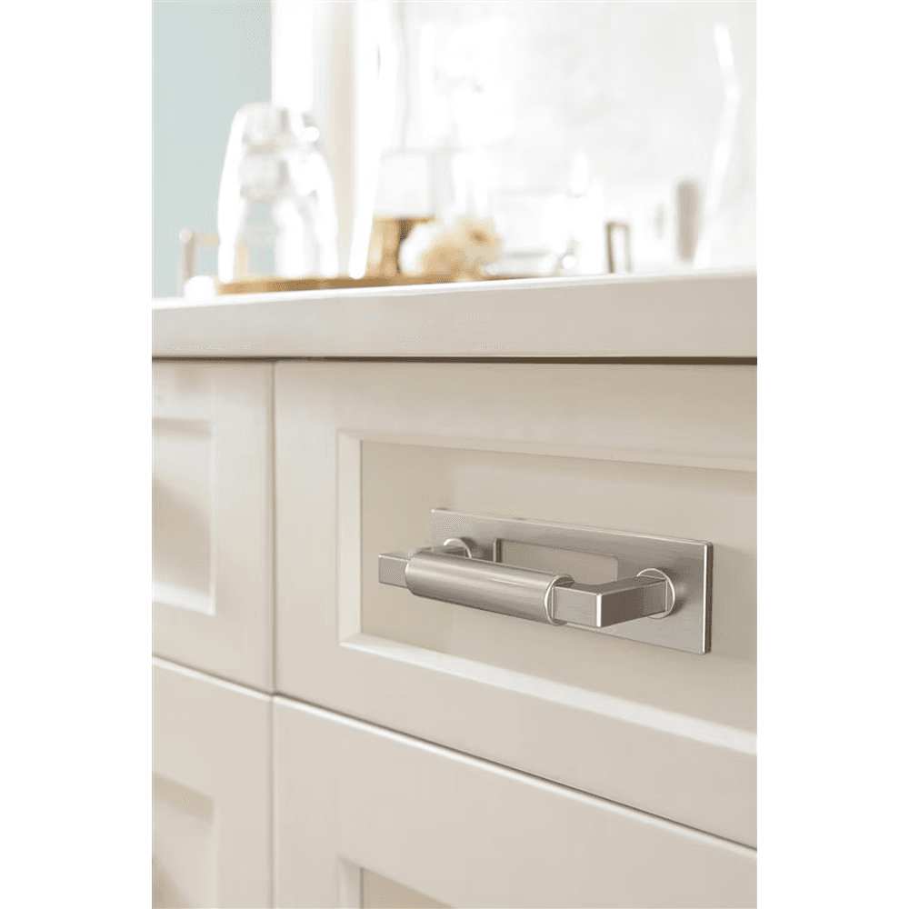 76mm Medora Rectangle Cabinet Pull Backplate, Satin Nickel Alt 3 - Image