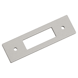 76mm Medora Rectangle Cabinet Pull Backplate, Satin Nickel Main - Image