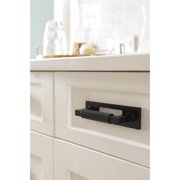 76mm Medora Rectangle Cabinet Pull Backplate, Matte Black Alt 3 - Image