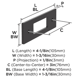 76mm Medora Rectangle Cabinet Pull Backplate, Oil-Rubbed Bronze Alt 1 - Image