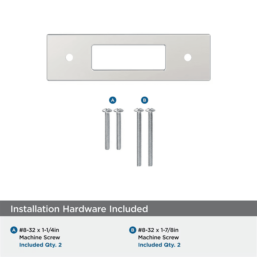76mm Medora Rectangle Cabinet Pull Backplate, Polished Nickel Alt 2 - Image