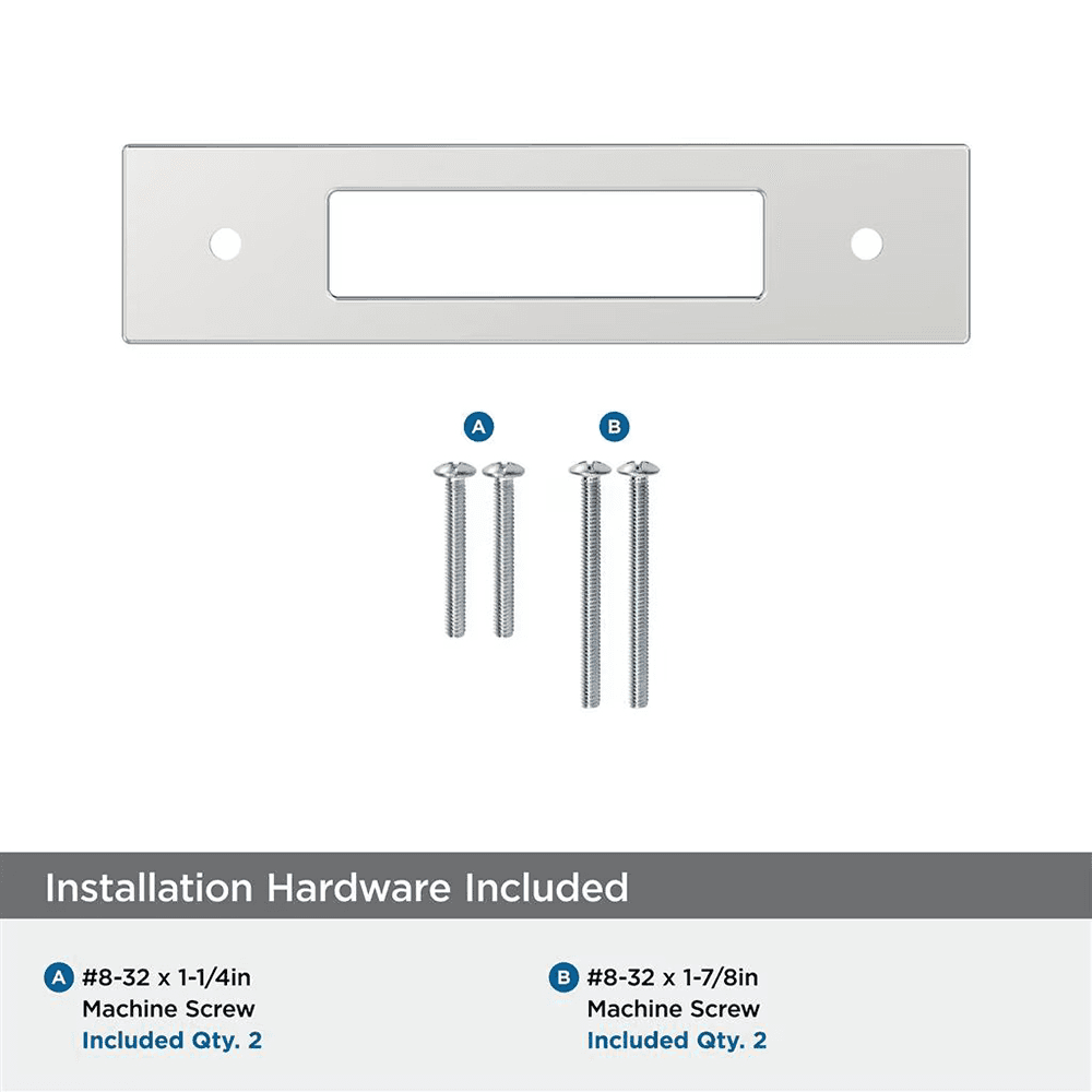 96mm Medora Rectangle Cabinet Pull Backplate, Polished Chrome Alt 2 - Image