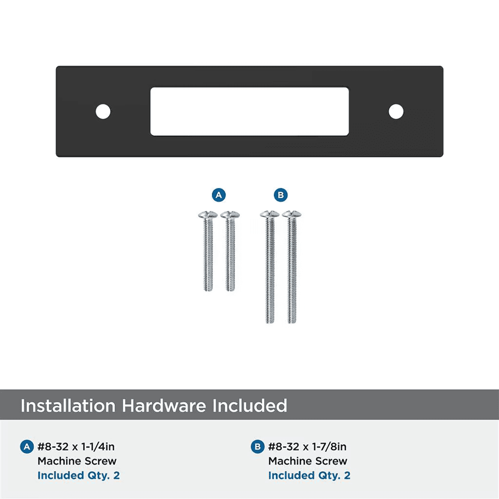96mm Medora Rectangle Cabinet Pull Backplate, Matte Black Alt 2 - Image