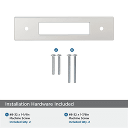 96mm Medora Rectangle Cabinet Pull Backplate, Polished Nickel Alt 2 - Image