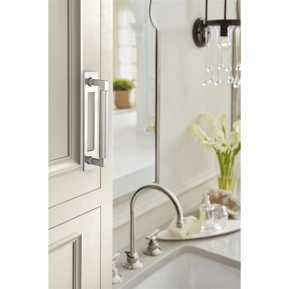 128mm Medora Rectangle Cabinet Pull Backplate, Polished Chrome Alt 3 - Image