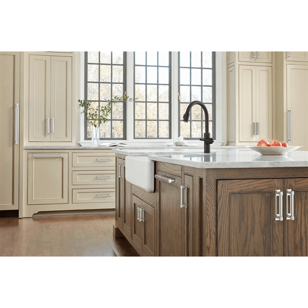 128mm Medora Rectangle Cabinet Pull Backplate, Polished Chrome Alt 4 - Image