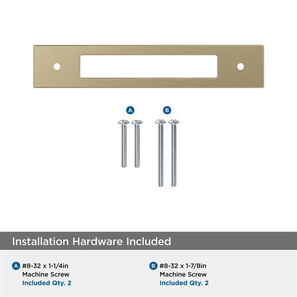 128mm Medora Rectangle Cabinet Pull Backplate, Golden Champagne Alt 2 - Image