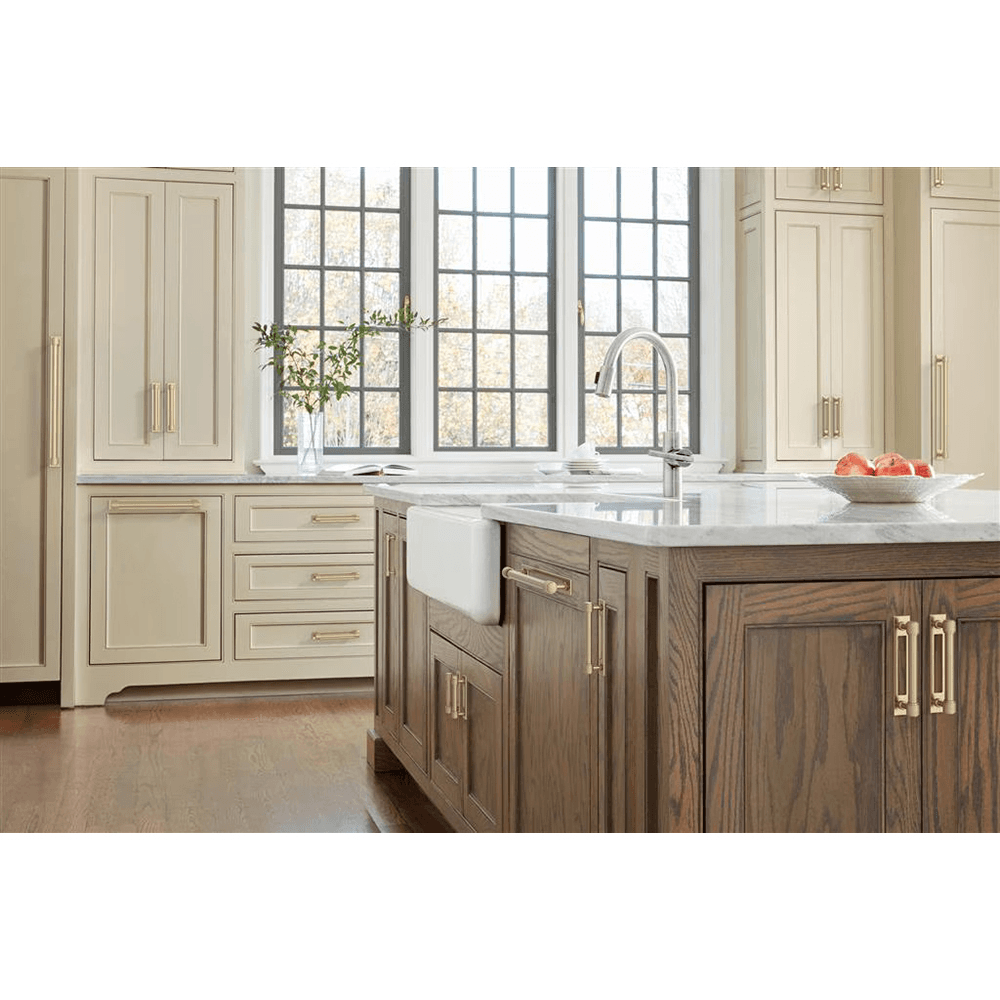 128mm Medora Rectangle Cabinet Pull Backplate, Golden Champagne Alt 4 - Image