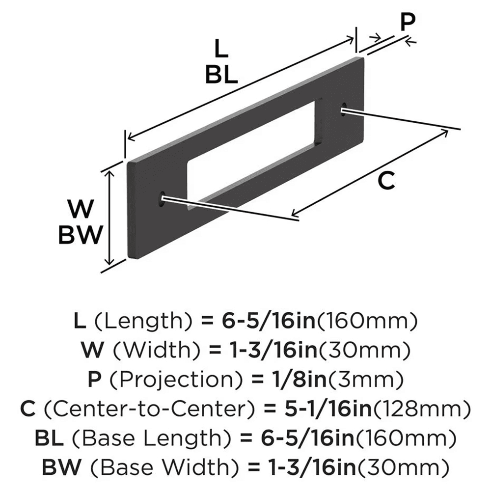 128mm Medora Rectangle Cabinet Pull Backplate, Oil-Rubbed Bronze Alt 1 - Image