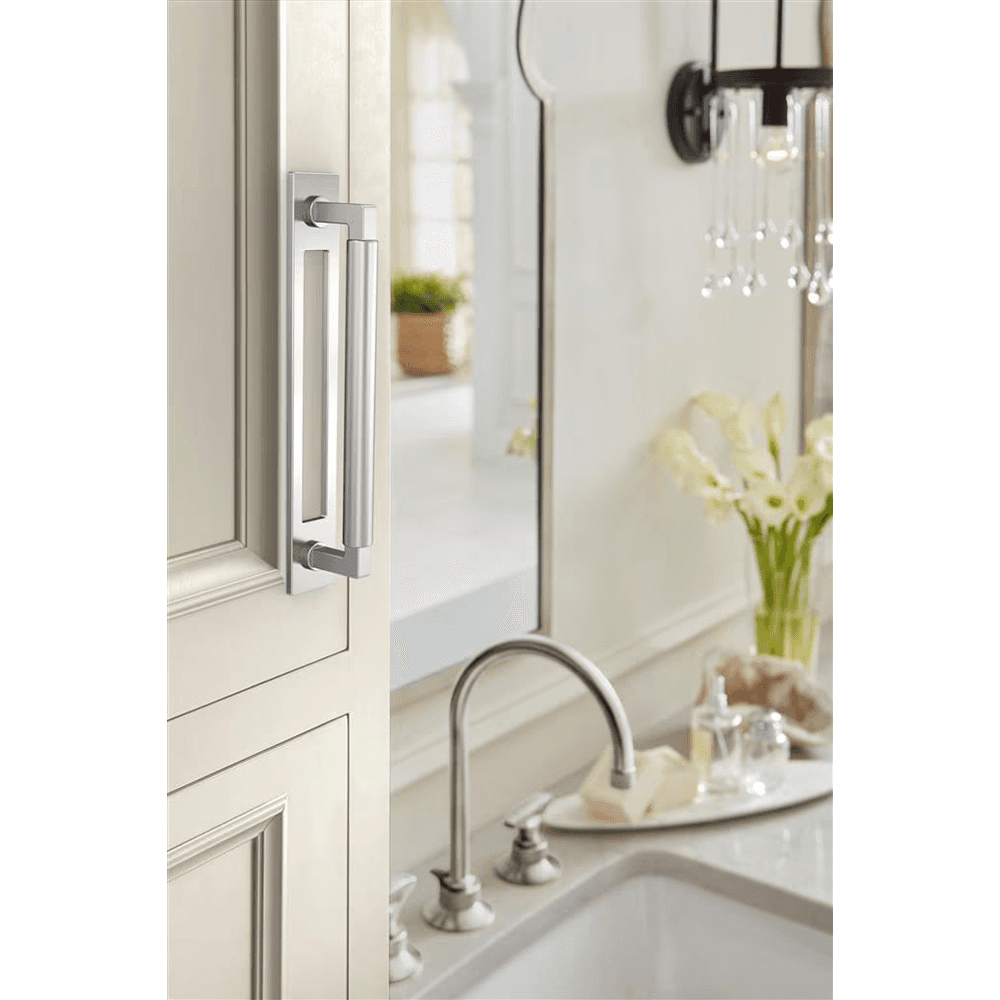 160mm Medora Rectangle Cabinet Pull Backplate, Polished Chrome Alt 3 - Image