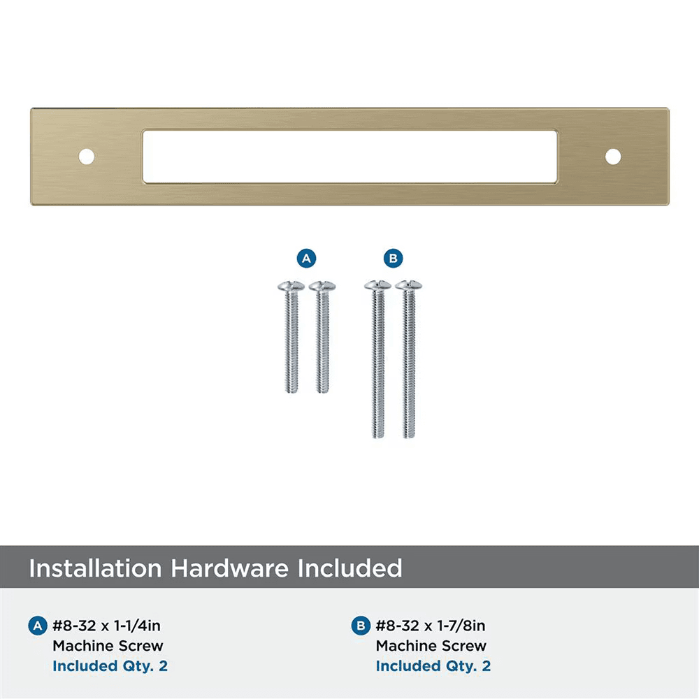 160mm Medora Rectangle Cabinet Pull Backplate, Golden Champagne Alt 2 - Image
