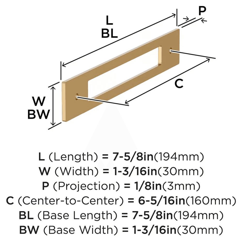 160mm Medora Rectangle Cabinet Pull Backplate, Champagne Bronze Alt 1 - Image