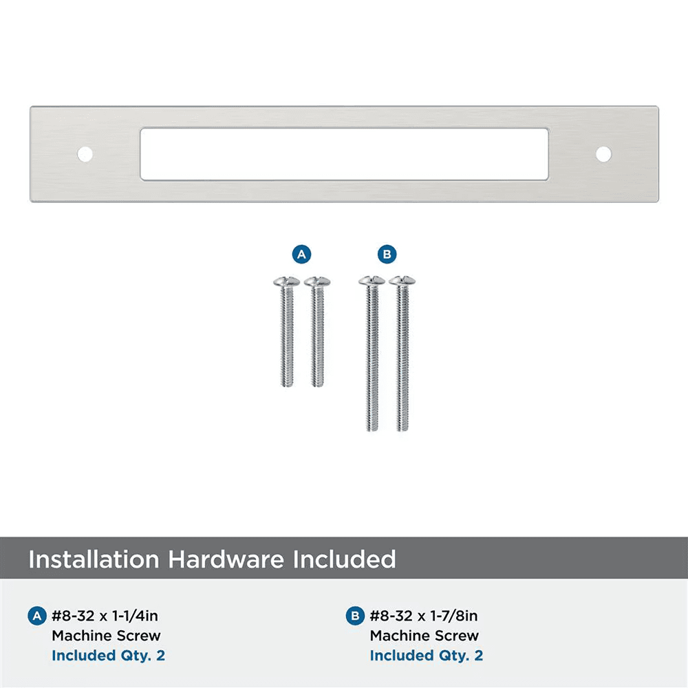 160mm Medora Rectangle Cabinet Pull Backplate, Satin Nickel Alt 2 - Image