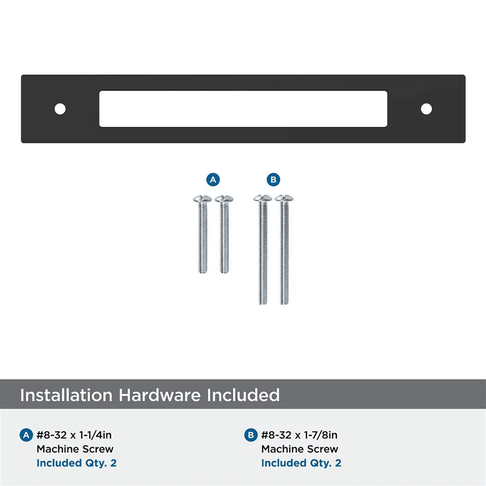 160mm Medora Rectangle Cabinet Pull Backplate, Matte Black Alt 2 - Image