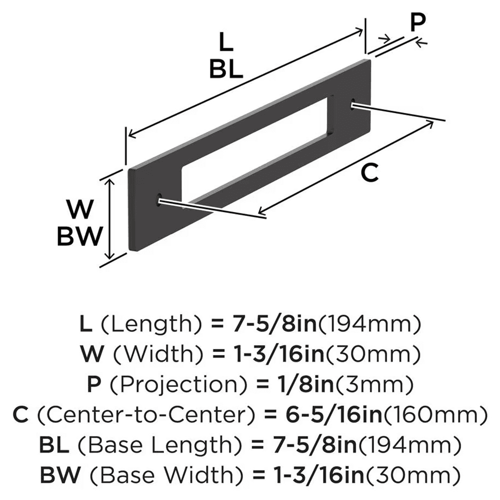 160mm Medora Rectangle Cabinet Pull Backplate, Oil-Rubbed Bronze Alt 1 - Image