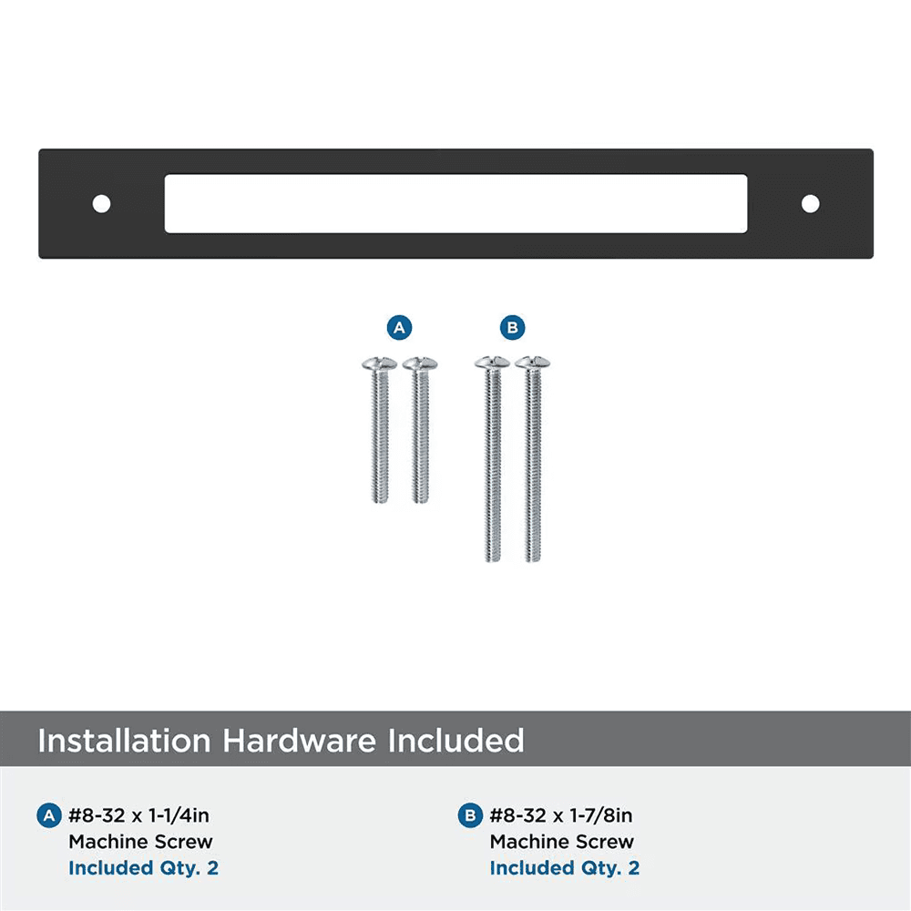 192mm Medora Rectangle Cabinet Pull Backplate, Matte Black Alt 2 - Image
