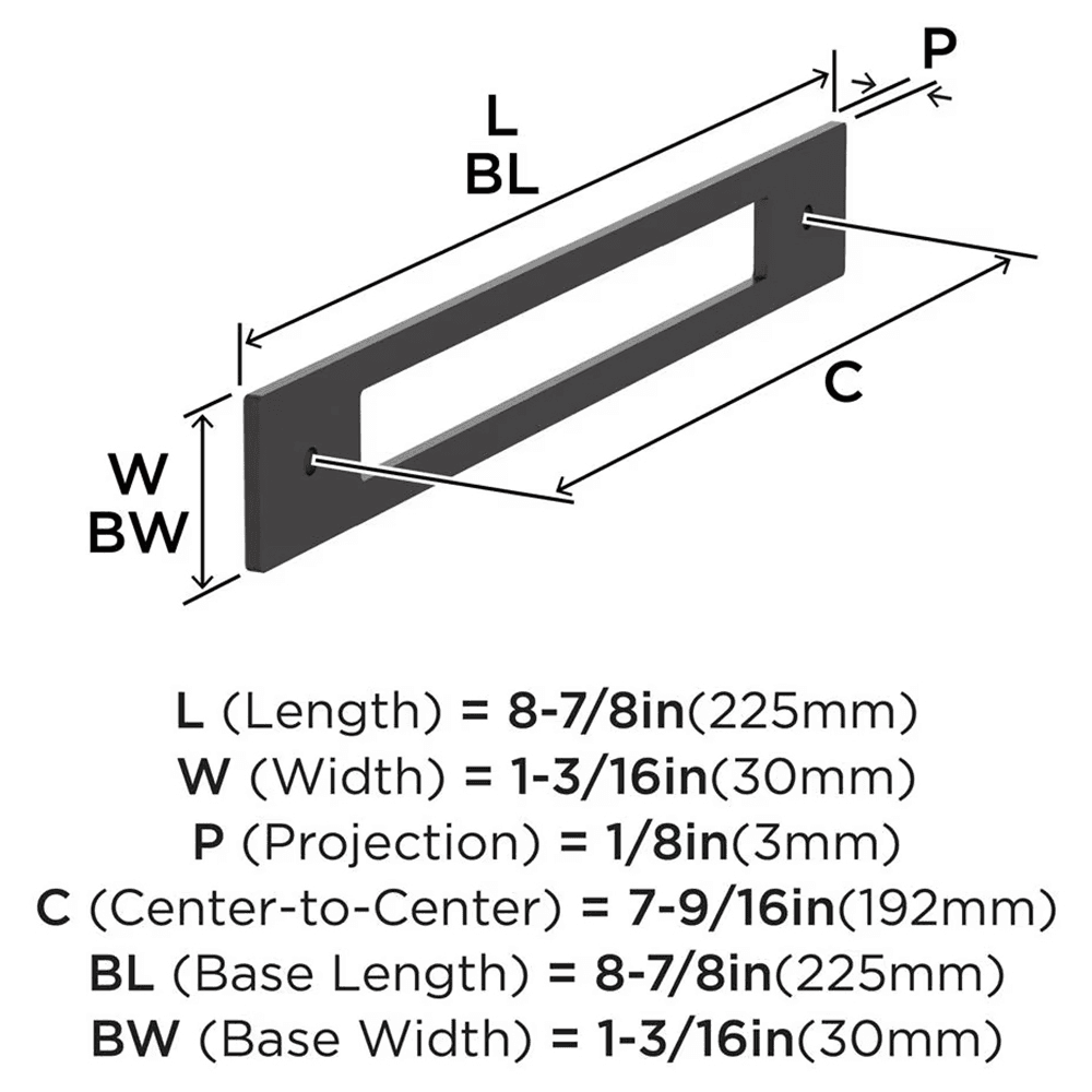 192mm Medora Rectangle Cabinet Pull Backplate, Oil-Rubbed Bronze Alt 1 - Image