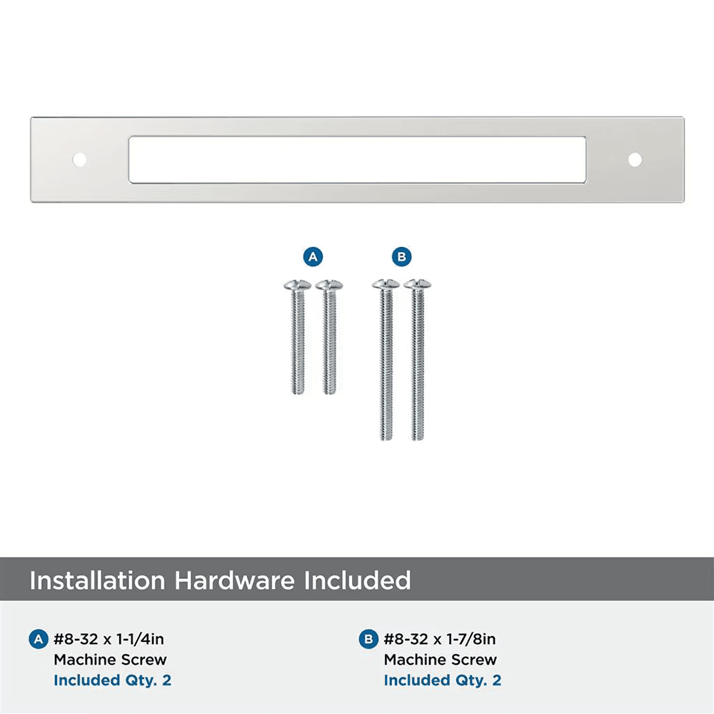 192mm Medora Rectangle Cabinet Pull Backplate, Polished Nickel Alt 2 - Image