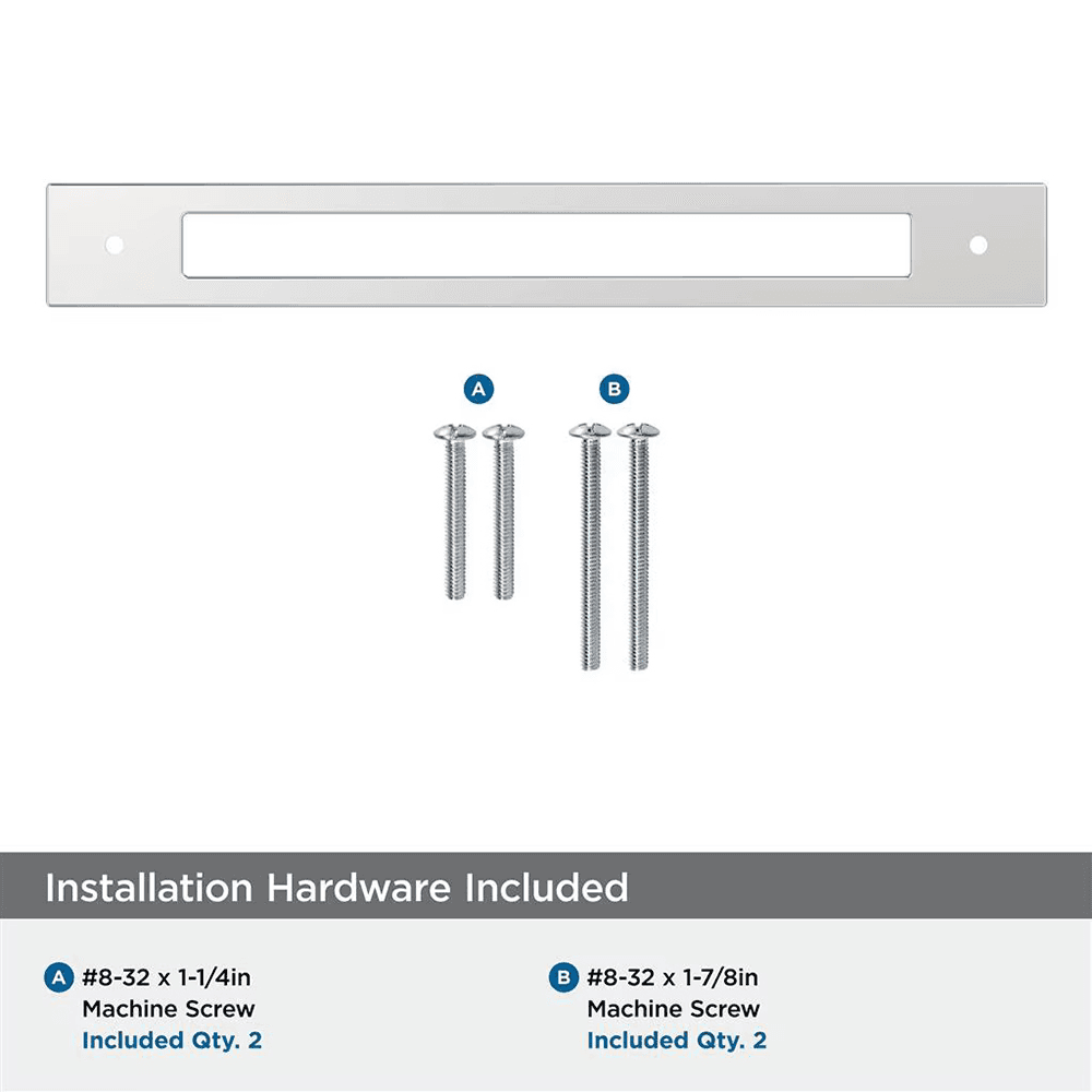 224mm Medora Rectangle Cabinet Pull Backplate, Polished Chrome Alt 2 - Image