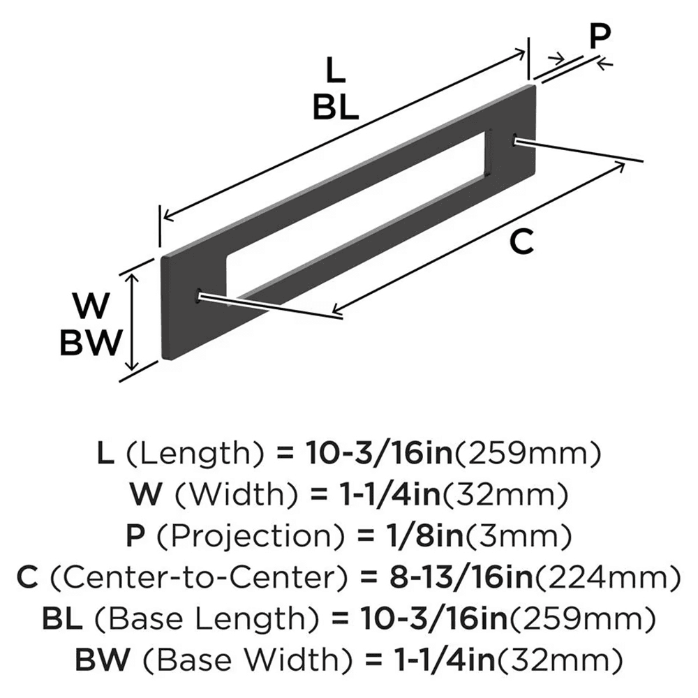 224mm Medora Rectangle Cabinet Pull Backplate, Oil-Rubbed Bronze Alt 1 - Image
