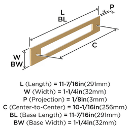 256mm Medora Rectangle Cabinet Pull Backplate, Champagne Bronze Alt 1 - Image