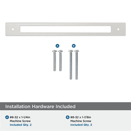 256mm Medora Rectangle Cabinet Pull Backplate, Satin Nickel Alt 2 - Image