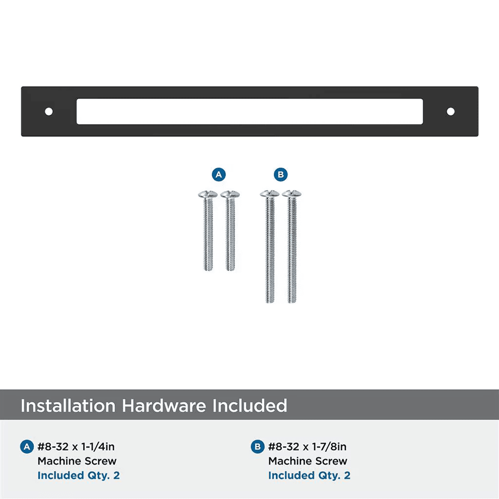 256mm Medora Rectangle Cabinet Pull Backplate, Matte Black Alt 2 - Image