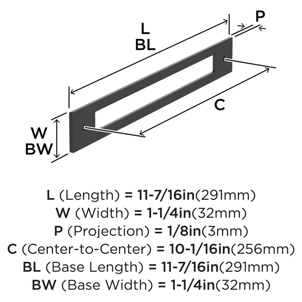 256mm Medora Rectangle Cabinet Pull Backplate, Oil-Rubbed Bronze Alt 1 - Image