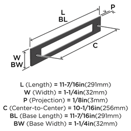 256mm Medora Rectangle Cabinet Pull Backplate, Oil-Rubbed Bronze Alt 1 - Image