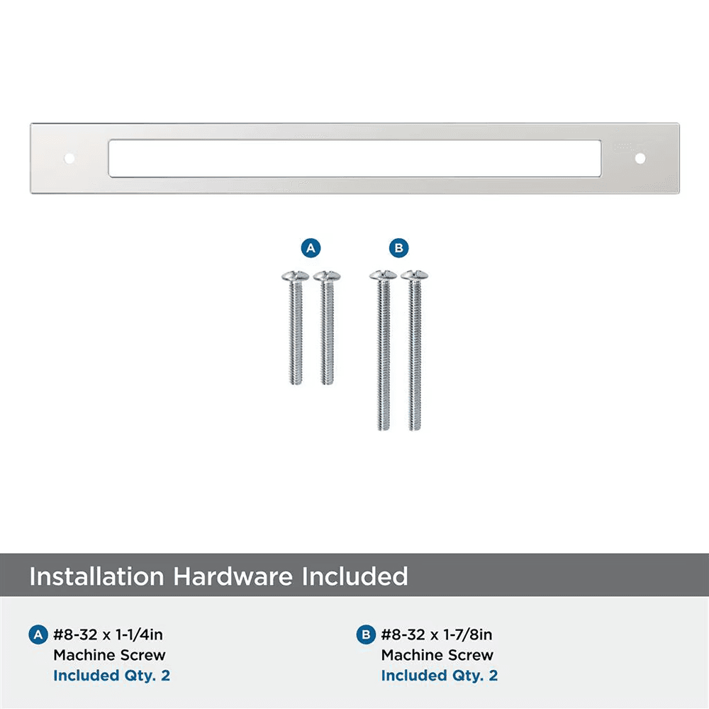 256mm Medora Rectangle Cabinet Pull Backplate, Polished Nickel Alt 2 - Image