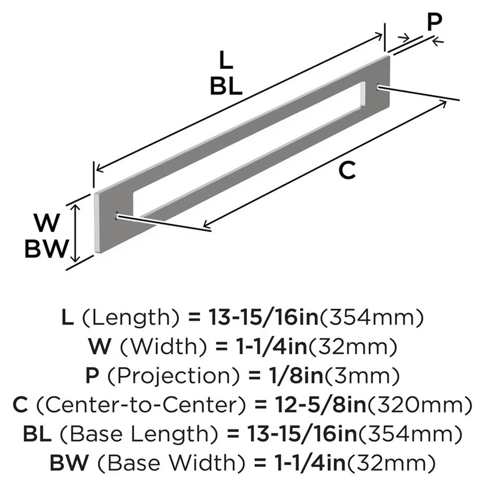 320mm Medora Rectangle Cabinet Pull Backplate, Satin Nickel Alt 1 - Image