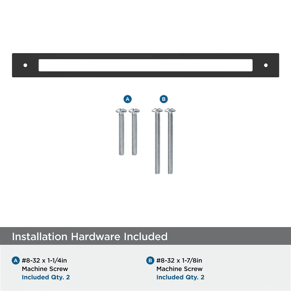 320mm Medora Rectangle Cabinet Pull Backplate, Matte Black Alt 2 - Image