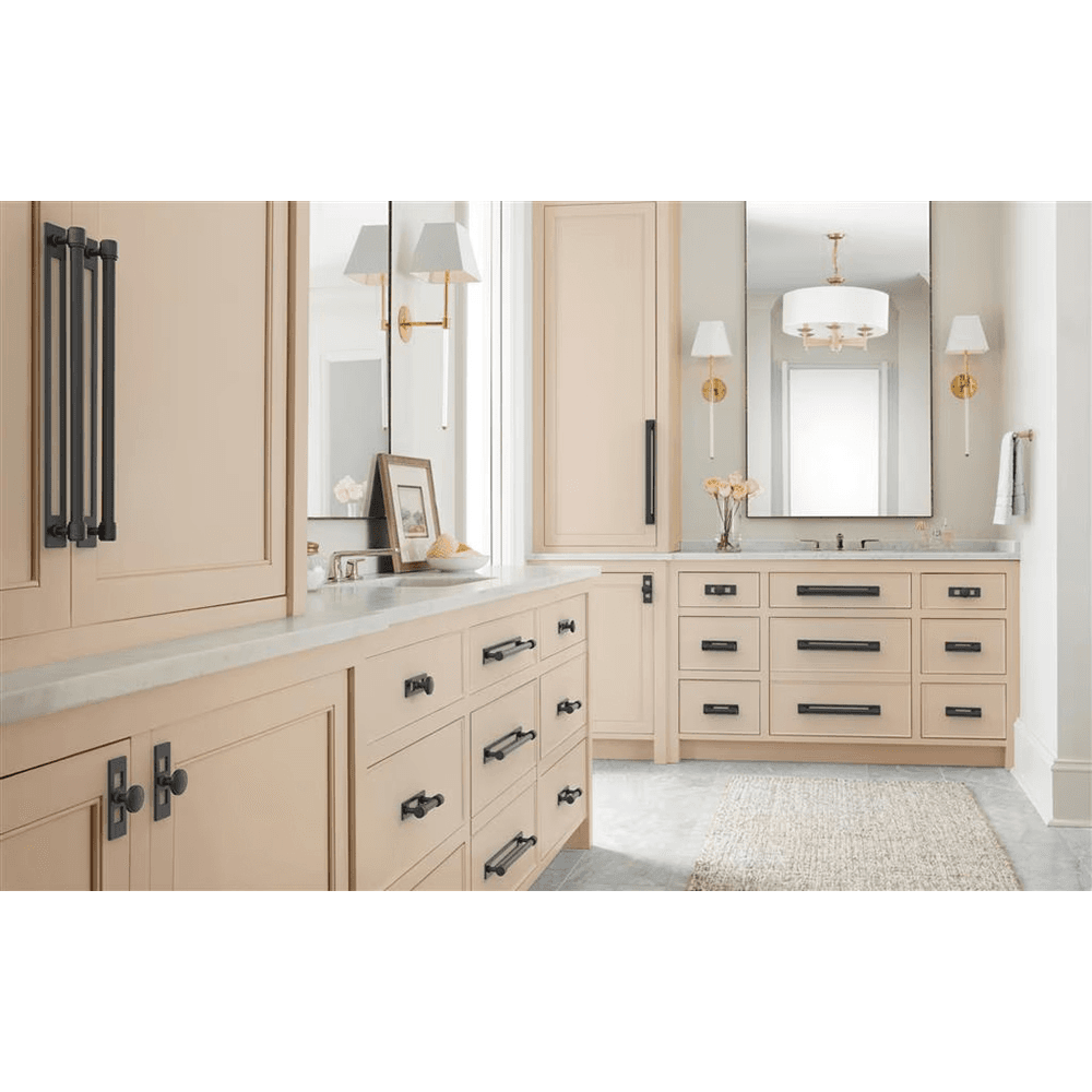 320mm Medora Rectangle Cabinet Pull Backplate, Matte Black Alt 4 - Image