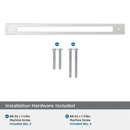 320mm Medora Rectangle Cabinet Pull Backplate, Polished Nickel Alt 2 - Image