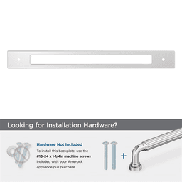 305mm Medora Rectangle Appliance Pull Backplate, Polished Chrome Alt 2 - Image