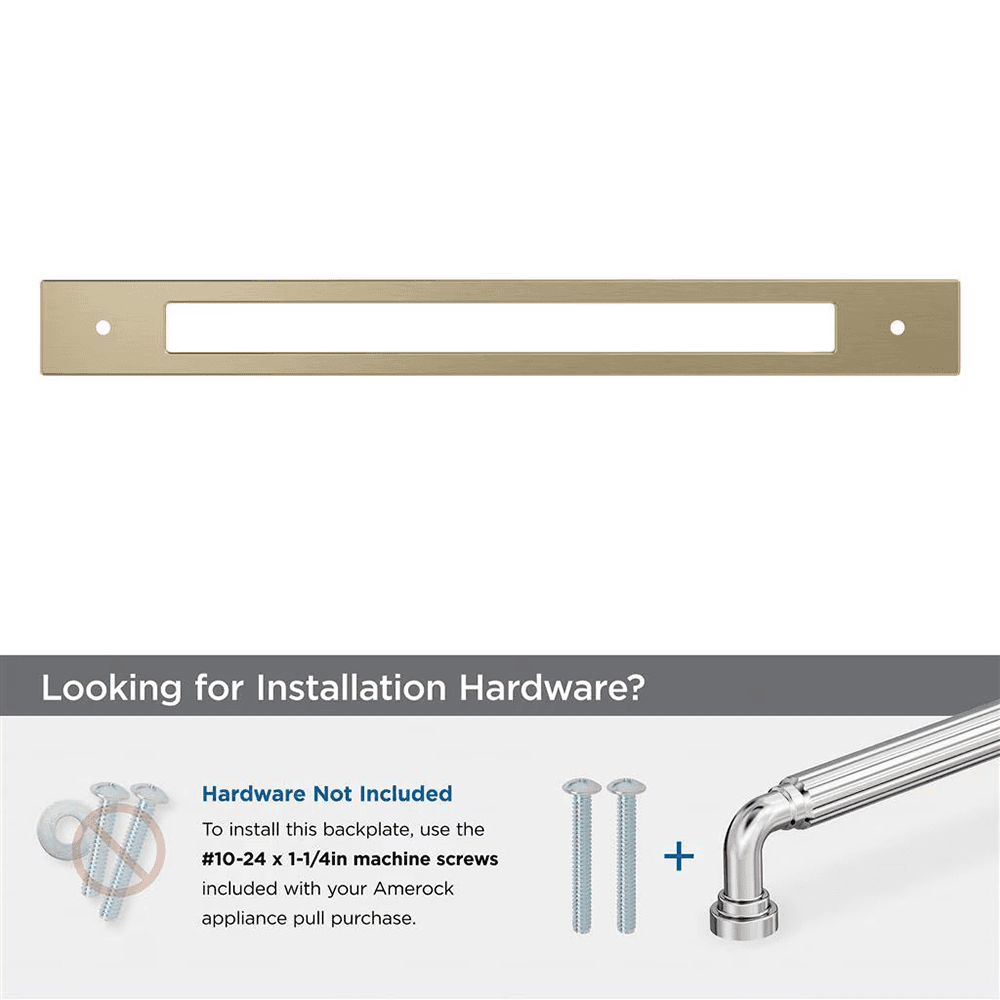 305mm Medora Rectangle Appliance Pull Backplate, Golden Champagne Alt 2 - Image