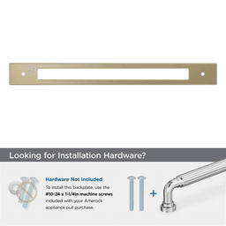 305mm Medora Rectangle Appliance Pull Backplate, Golden Champagne Alt 2 - Image