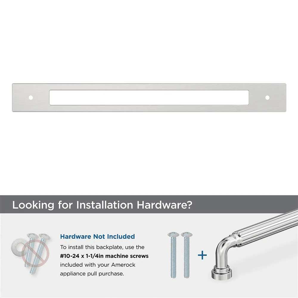 305mm Medora Rectangle Appliance Pull Backplate, Satin Nickel Alt 2 - Image