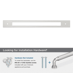 305mm Medora Rectangle Appliance Pull Backplate, Satin Nickel Alt 2 - Image