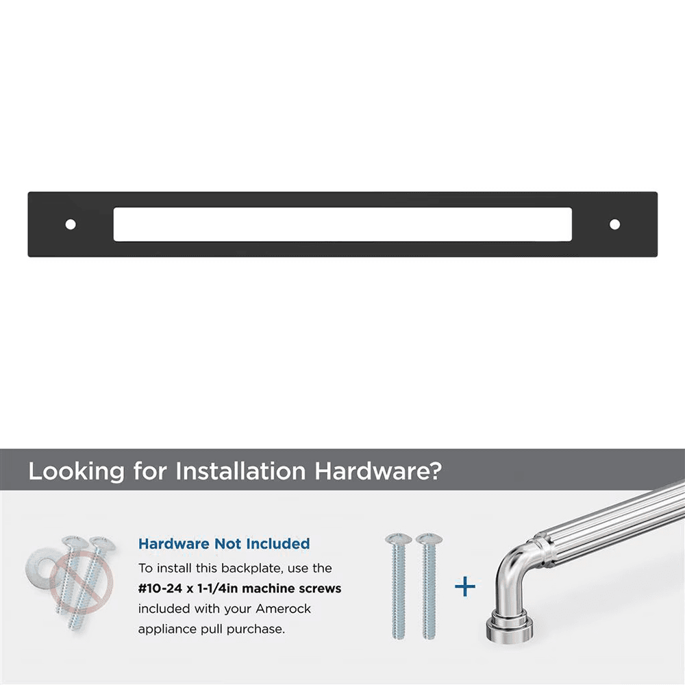 305mm Medora Rectangle Appliance Pull Backplate, Matte Black Alt 2 - Image