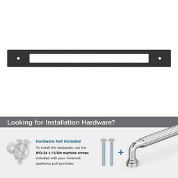 305mm Medora Rectangle Appliance Pull Backplate, Matte Black Alt 2 - Image