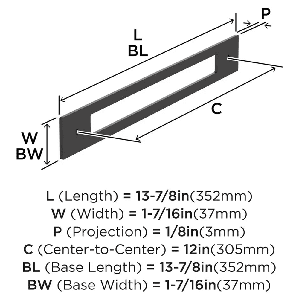 305mm Medora Rectangle Appliance Pull Backplate, Oil-Rubbed Bronze Alt 1 - Image