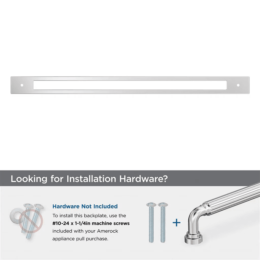 457mm Medora Rectangle Appliance Pull Backplate, Polished Chrome Alt 2 - Image