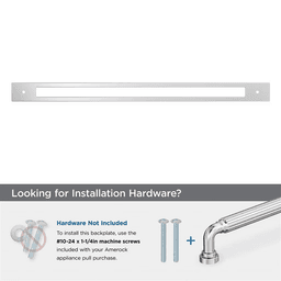 457mm Medora Rectangle Appliance Pull Backplate, Polished Chrome Alt 2 - Image