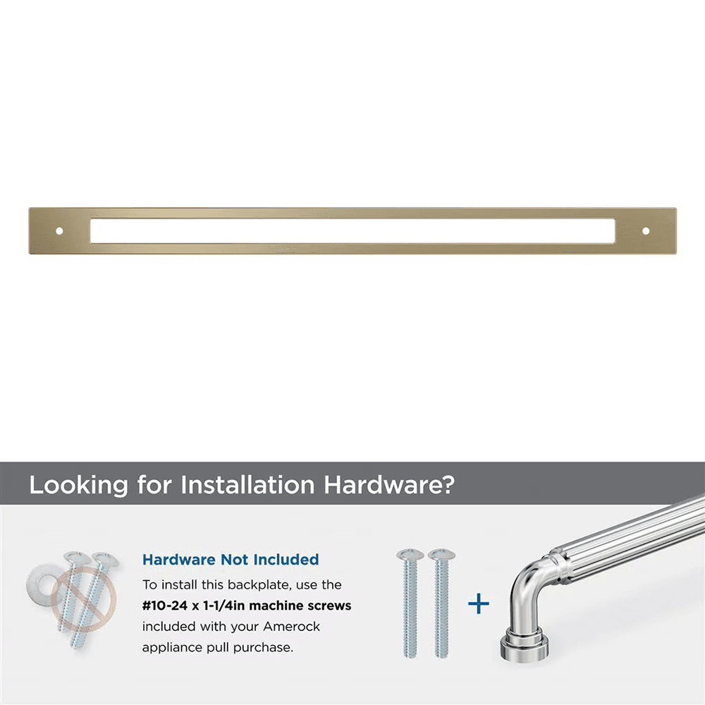 457mm Medora Rectangle Appliance Pull Backplate, Golden Champagne Alt 2 - Image